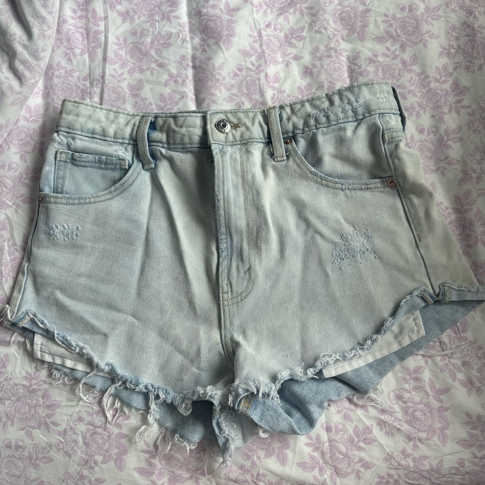 Wild Fable Blue Jean Shorts High-Waisted Distressed